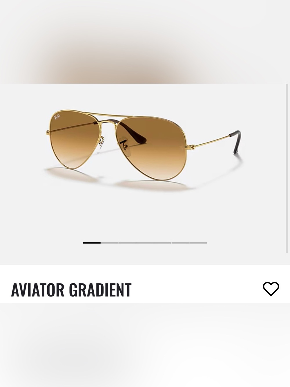 Ray-Ban Aviator Sunglasses in Brown Gradient Lenses with Gold Frame